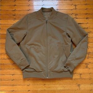 Lululemon Men's Reversible Brown Bomber Jacket Zip Closure Size M